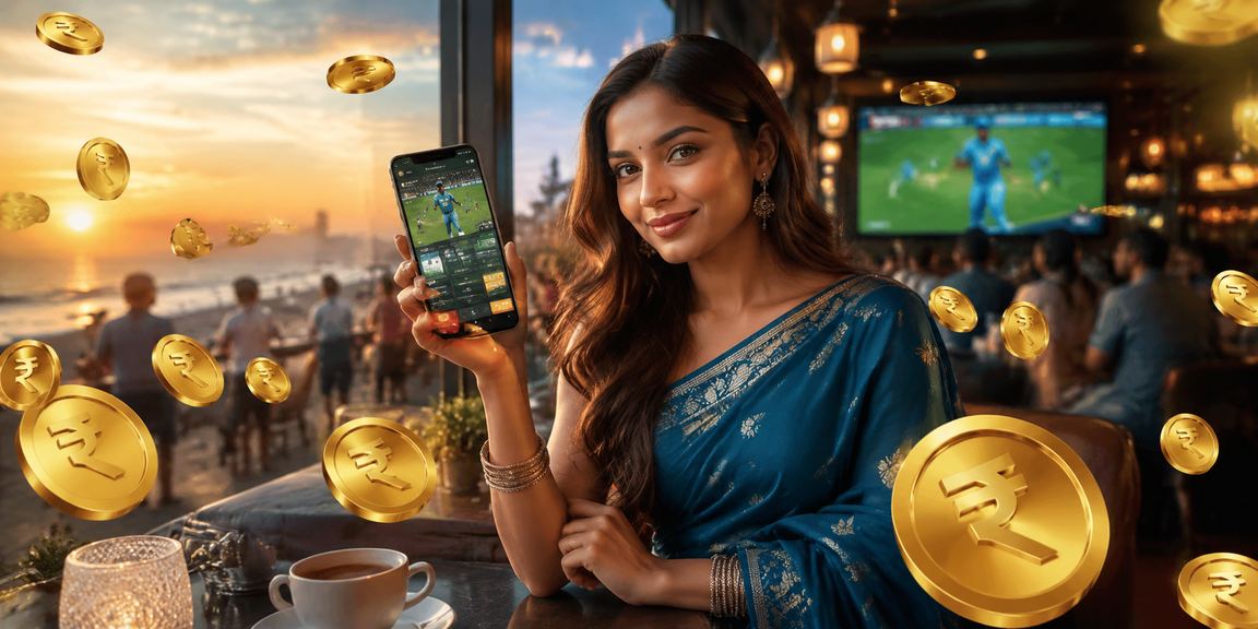 Two Indian players playing cards in a lively room